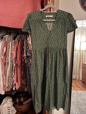 Christy Dawn Forest Green Floral Midi Dress
